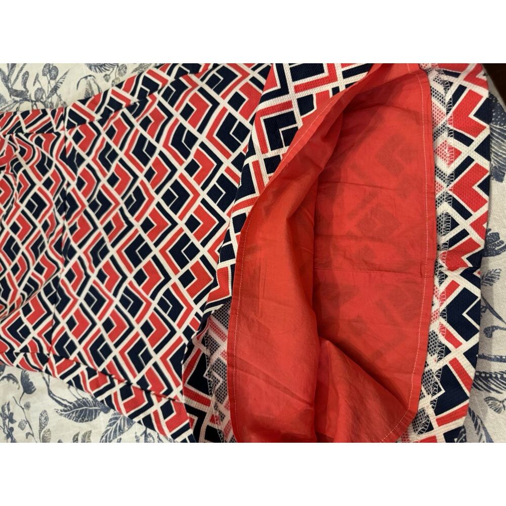 Gap Designed & Crafted Sleeveless Fully Lined Dress Pink And Blue Geometric Sz 2 - Picture 10 of 12